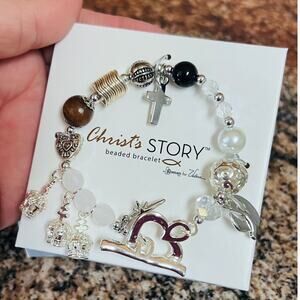 Valerie Par Hill “Christ Story” beaded stretch bracelet - by Roman